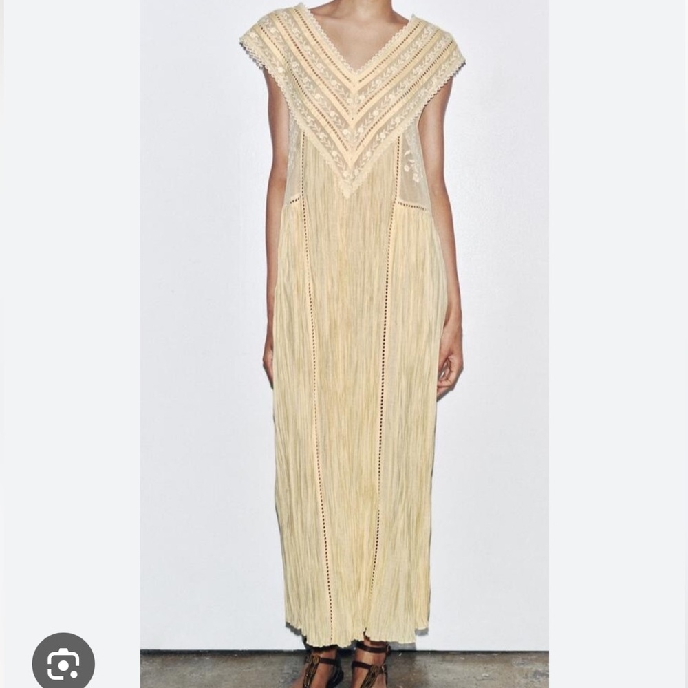 Zara Cream Fringe Midi Dress